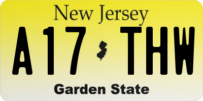 NJ license plate A17THW
