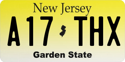 NJ license plate A17THX