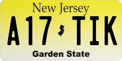 NJ license plate A17TIK