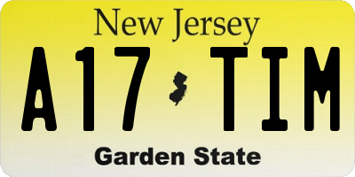 NJ license plate A17TIM