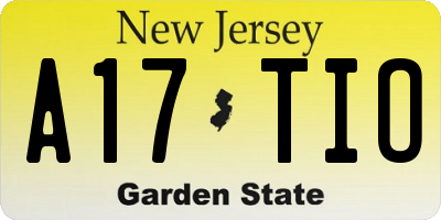NJ license plate A17TIO