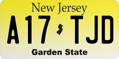 NJ license plate A17TJD