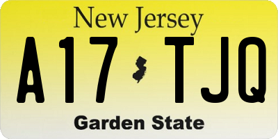 NJ license plate A17TJQ