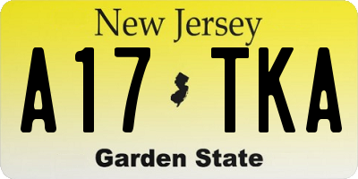 NJ license plate A17TKA