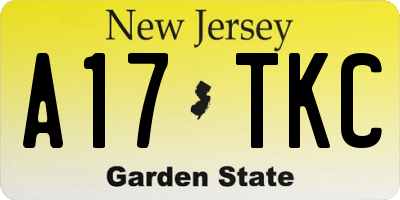 NJ license plate A17TKC