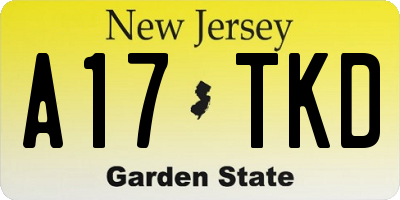 NJ license plate A17TKD