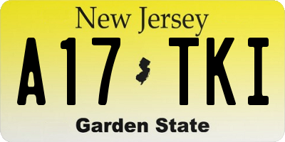 NJ license plate A17TKI