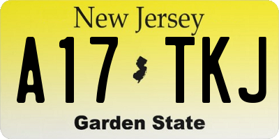 NJ license plate A17TKJ
