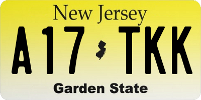 NJ license plate A17TKK