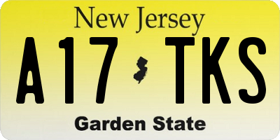 NJ license plate A17TKS
