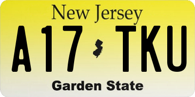 NJ license plate A17TKU