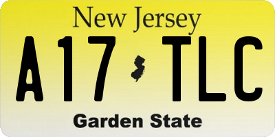 NJ license plate A17TLC