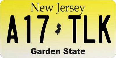 NJ license plate A17TLK