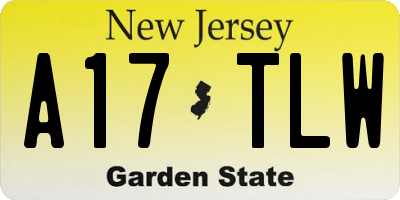 NJ license plate A17TLW
