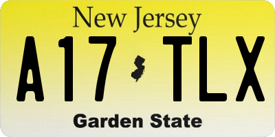 NJ license plate A17TLX