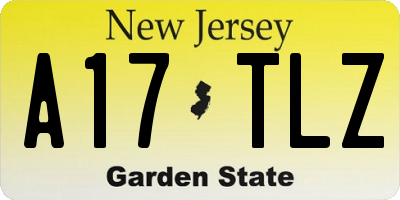 NJ license plate A17TLZ