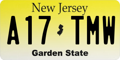 NJ license plate A17TMW