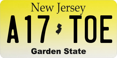NJ license plate A17TOE