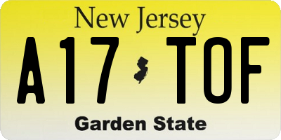 NJ license plate A17TOF