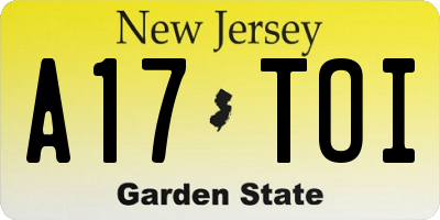 NJ license plate A17TOI