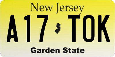 NJ license plate A17TOK