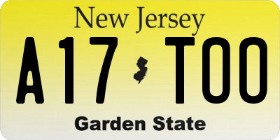 NJ license plate A17TOO