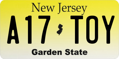 NJ license plate A17TOY