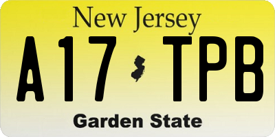 NJ license plate A17TPB