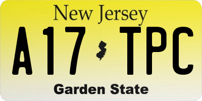 NJ license plate A17TPC