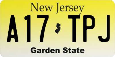 NJ license plate A17TPJ