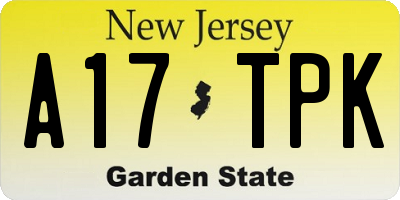 NJ license plate A17TPK
