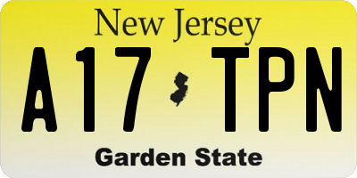 NJ license plate A17TPN