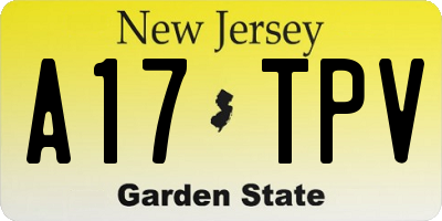 NJ license plate A17TPV