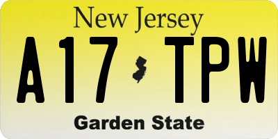NJ license plate A17TPW