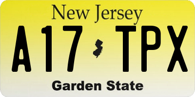 NJ license plate A17TPX