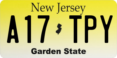 NJ license plate A17TPY