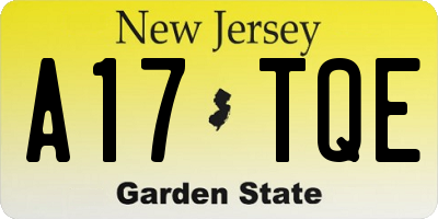 NJ license plate A17TQE