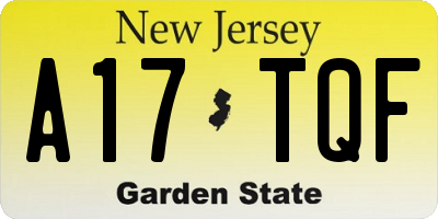 NJ license plate A17TQF