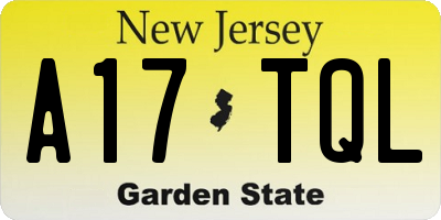 NJ license plate A17TQL
