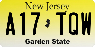 NJ license plate A17TQW