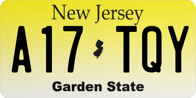 NJ license plate A17TQY