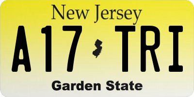 NJ license plate A17TRI