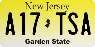 NJ license plate A17TSA
