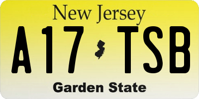 NJ license plate A17TSB