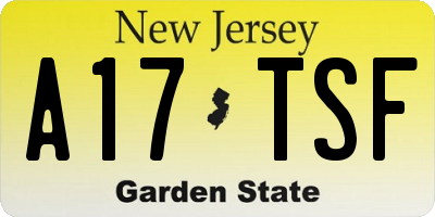 NJ license plate A17TSF