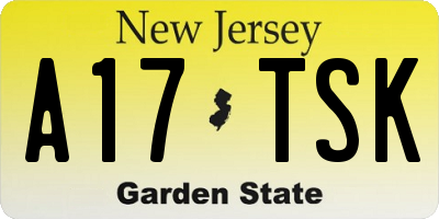 NJ license plate A17TSK