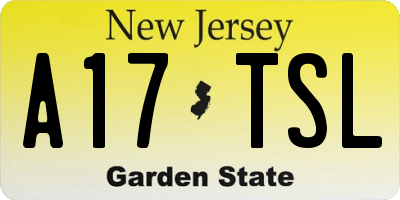 NJ license plate A17TSL
