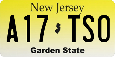 NJ license plate A17TSO