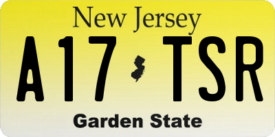 NJ license plate A17TSR