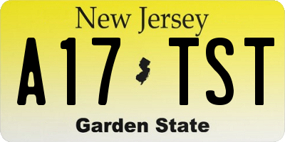 NJ license plate A17TST
